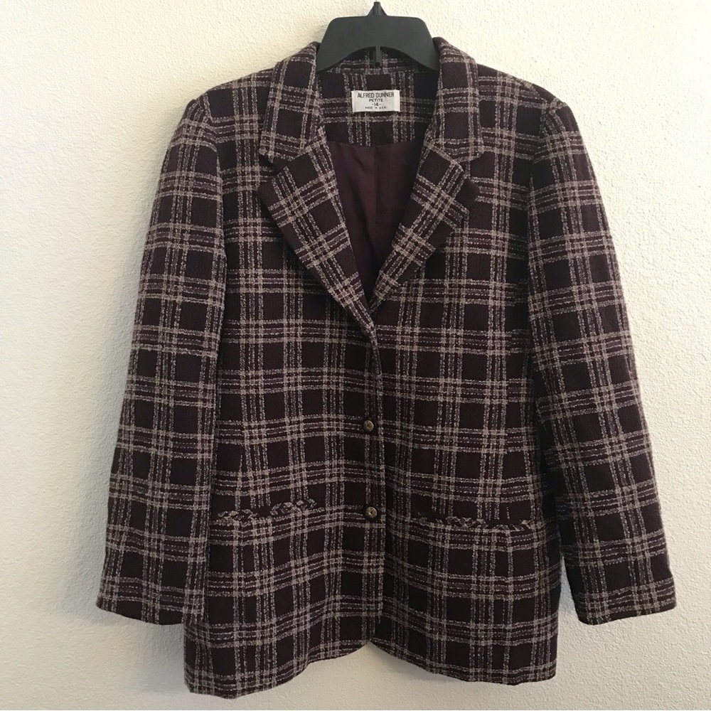 Alfred Dunner Plaid Petite Blazer